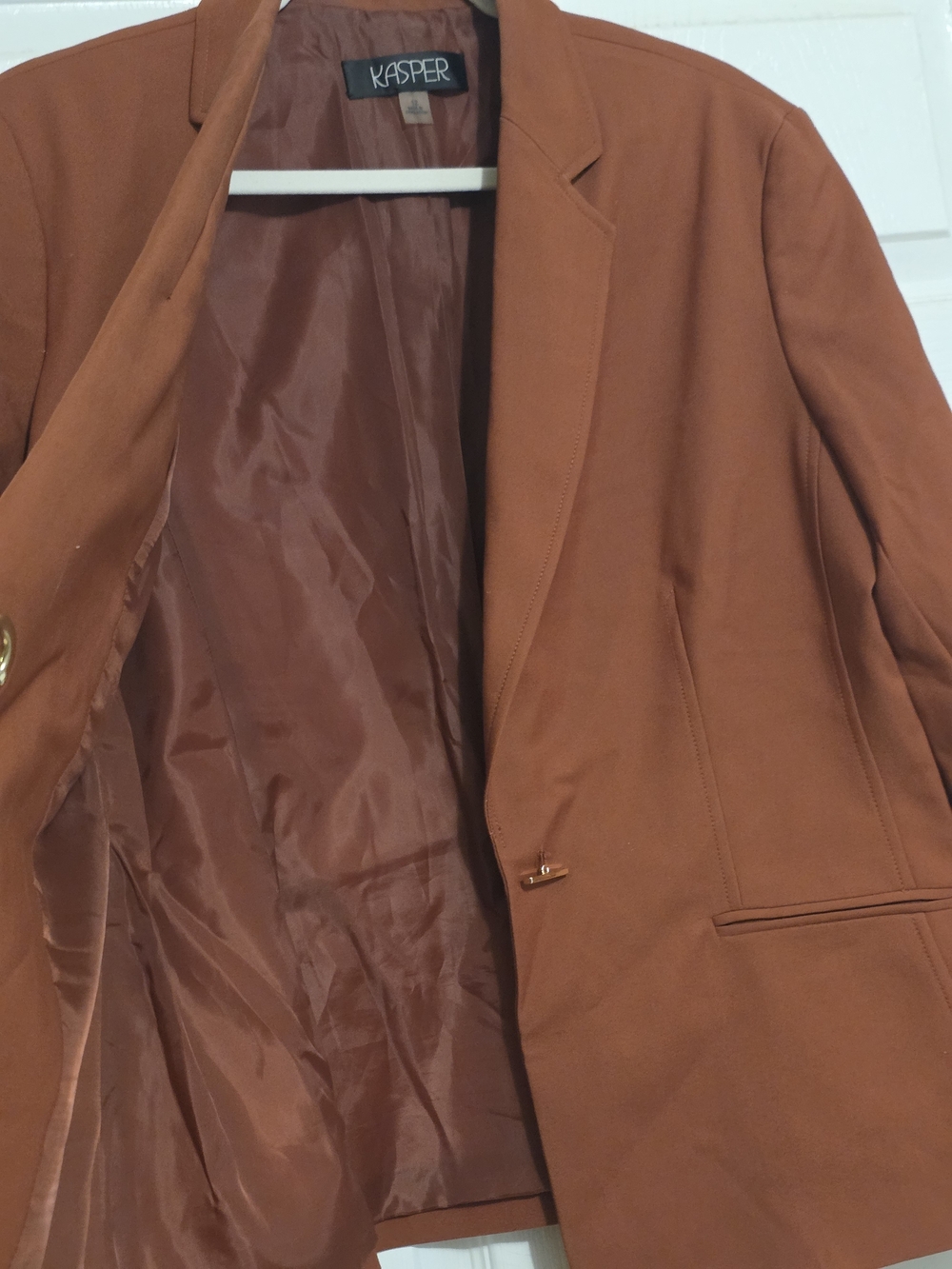 Kasper Rust Single-Button Blazer - Picture 5 of 7
